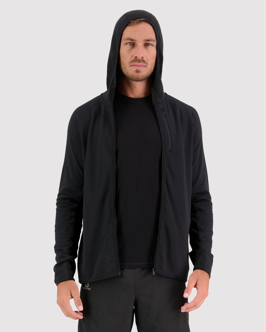 MONS ROYALE Approach Merino Gridlock Hood Mens